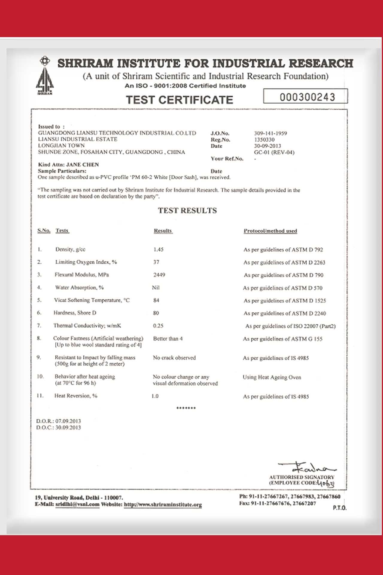 POLYMAX SRIRAM Certificate
