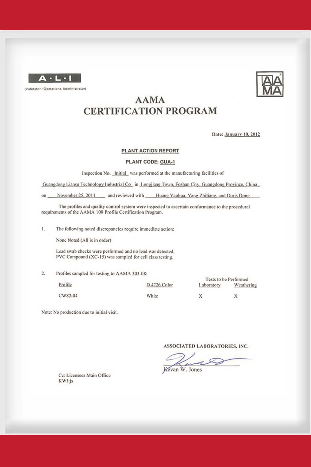 POLYMAX AAMA Certification